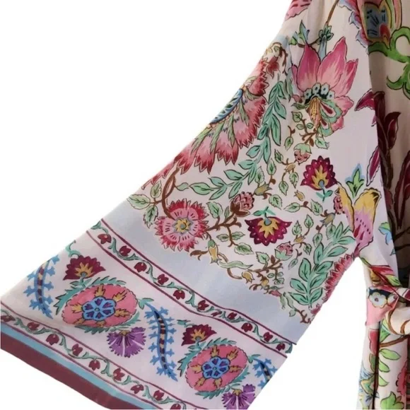 Zara Floral Kimono Belted Long Robe Women Size XS NEW NWT 7864/029